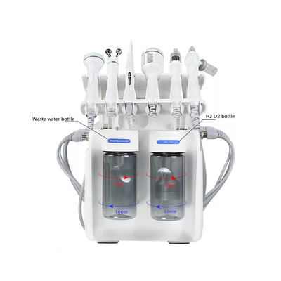 Máquina de limpieza facial 6 en 1 oxígenos H2O2 pequeña burbuja máquina facial